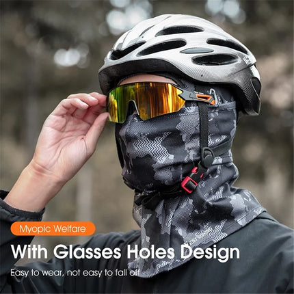 1702 Cagoule de ciclismo de exterior cálida de invierno con agujeros para gafas