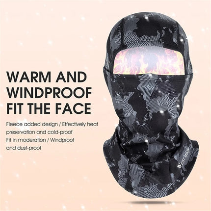 1702 Cagoule de ciclismo de exterior cálida de invierno con agujeros para gafas