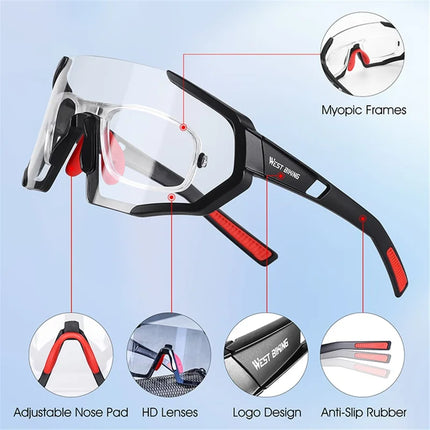 2411Lunettes de sport photochromiques anti-UV et coupe-vent