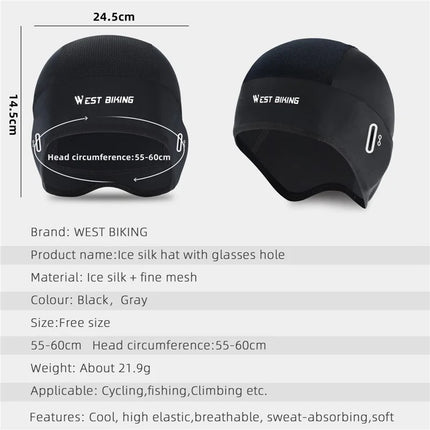 2238Gorro de Verano Refrescante en Seda Helada Negro/Gris