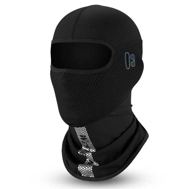 1277Cache-visage anti-UV en soie glacée respirant pour cyclisme et pêche Noir