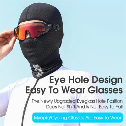 1277Cache-visage anti-UV en seda fría transpirable para ciclismo y pesca Negro