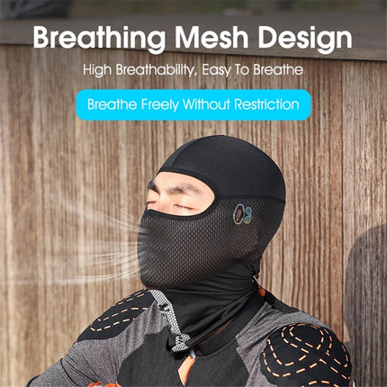 1277Cache-visage anti-UV en seda fría transpirable para ciclismo y pesca Negro