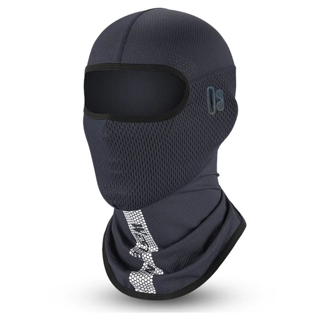 639Cache-visage anti-UV in seta glacé traspirante per ciclismo e pesca - Grigio