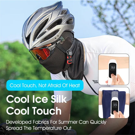 639Cache-visage anti-UV in seta glacé traspirante per ciclismo e pesca - Grigio