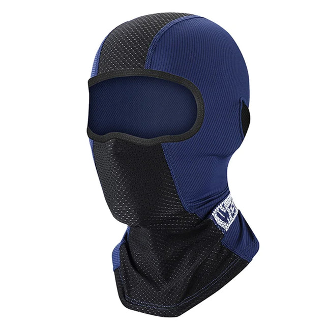 596Cachecou Viso in Seta Ghiacciata Anti UV Blu