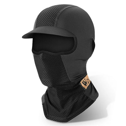 1571Cachecou Cagoule en Soie Glacée Anti UV avec Visière Pêche Noir