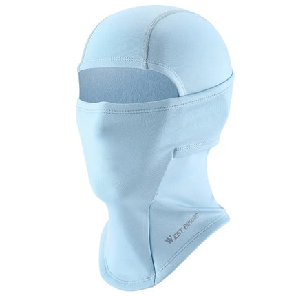 1482Cagoule Inverno Quente Criança Corta Vento Elástico Cabeça Rosto Azul