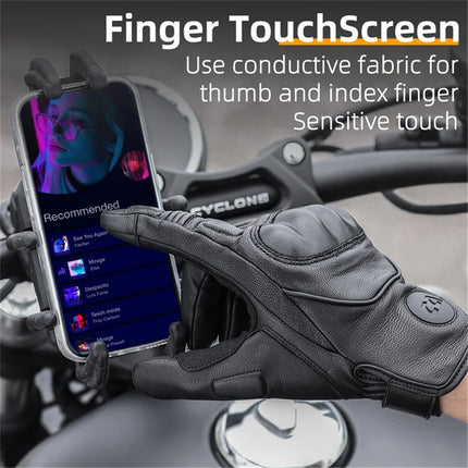 65 Full finger touchscreen gloves in goat leather