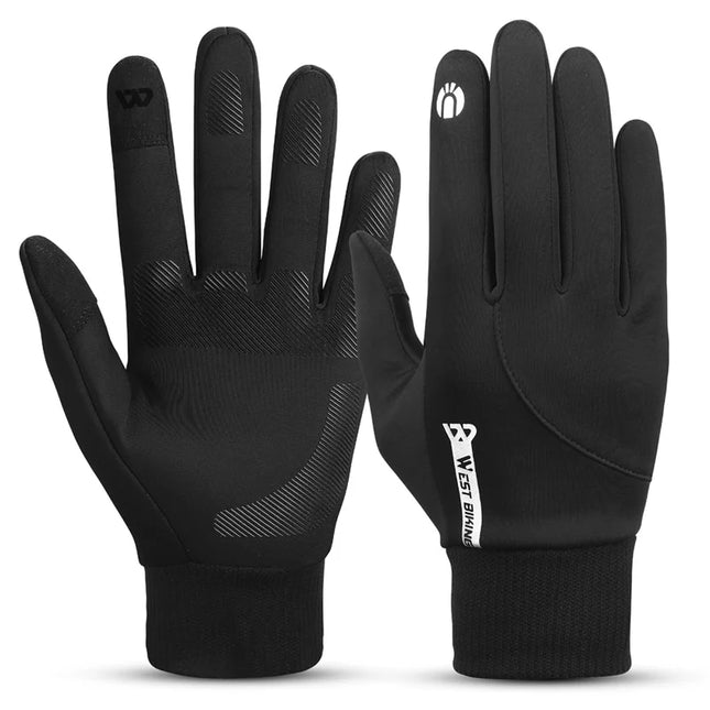 1210Gants de cyclisme tactiles coupe-vent en polaire, chauds, paume complète