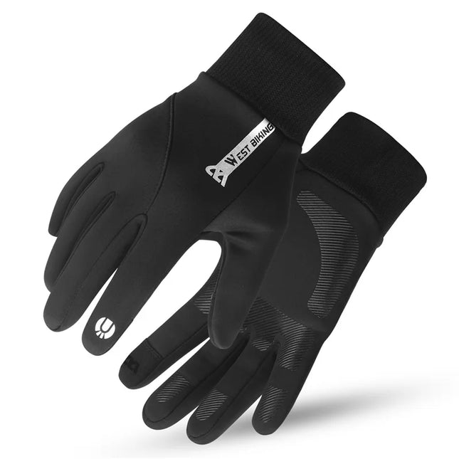 1210Gants de cyclisme tactiles coupe-vent en polaire, chauds, paume complète