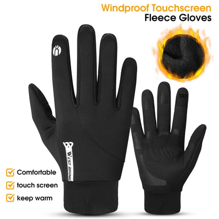 936Guanti da ciclismo touch screen antivento in pile, caldi, palmo completo