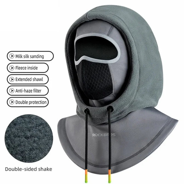 1331Cagoule cycliste double couche unisexe coupe-vent et chaude