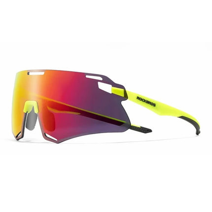 416 Occhiali da ciclismo leggeri - Giallo fluorescente + lente HD rossa