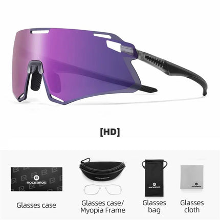 1715 Gafas de ciclismo ligeras - Gris transparente + lente HD violeta
