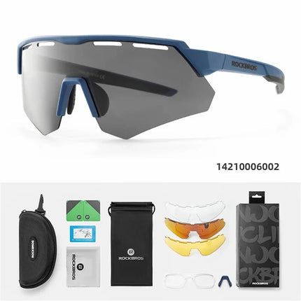 518Lunettes de cyclisme anti-vent de protection avec 4 lentilles