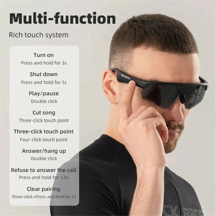 2039 Bluetooth Sports Sunglasses Red Polarized Lenses