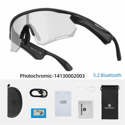 2244 Gafas de sol deportivas Bluetooth fotocromáticas