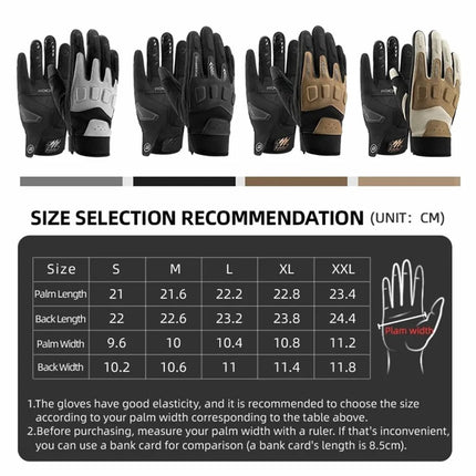 22 Full Finger Touchscreen Gloves - White+Brown