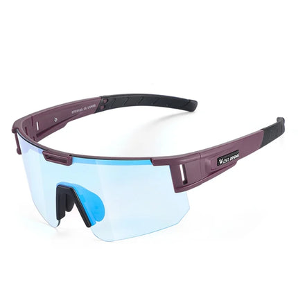 1043Lunettes de cyclisme d&amp;#39;extérieur photochromiques UV400 - Violet foncé