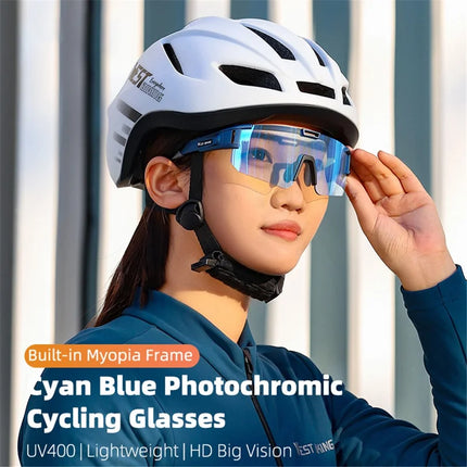 1043Lunettes de cyclisme d&amp;#39;extérieur photochromiques UV400 - Violet foncé