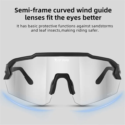 646 Anti-fog Cycling Glasses with TR90 Frame Photochromic UV400 - Black