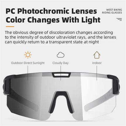 2403Lunettes de soleil de sport photochromiques anti-vent