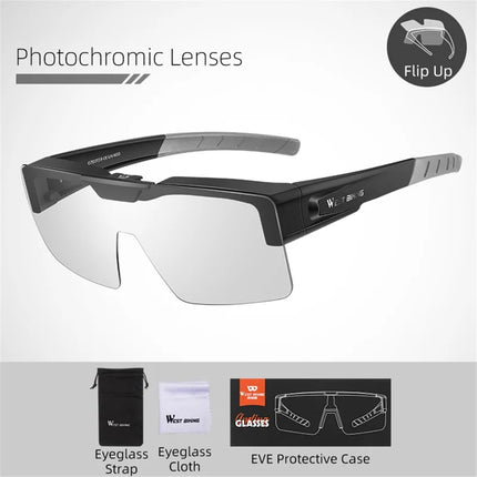 2250 Gafas de ciclismo fotocromáticas transparentes