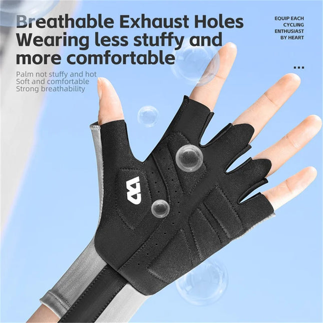 1420 Unisex breathable anti-slip half-finger gloves - Blue