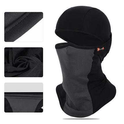 1829Cachecou Maschera Solare Seta Ghiacciata Protezione Totale Estate Nero