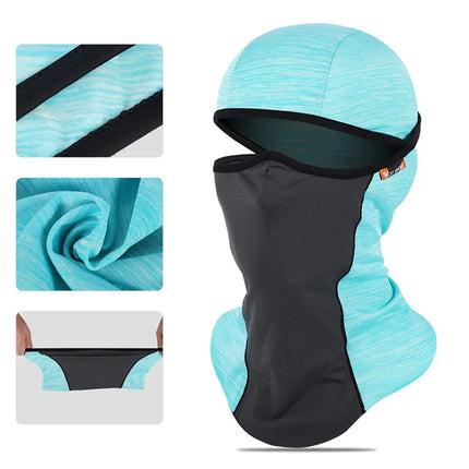 425Cachecou Maschera Solare Seta Ghiacciata Protezione Totale Estate Blu