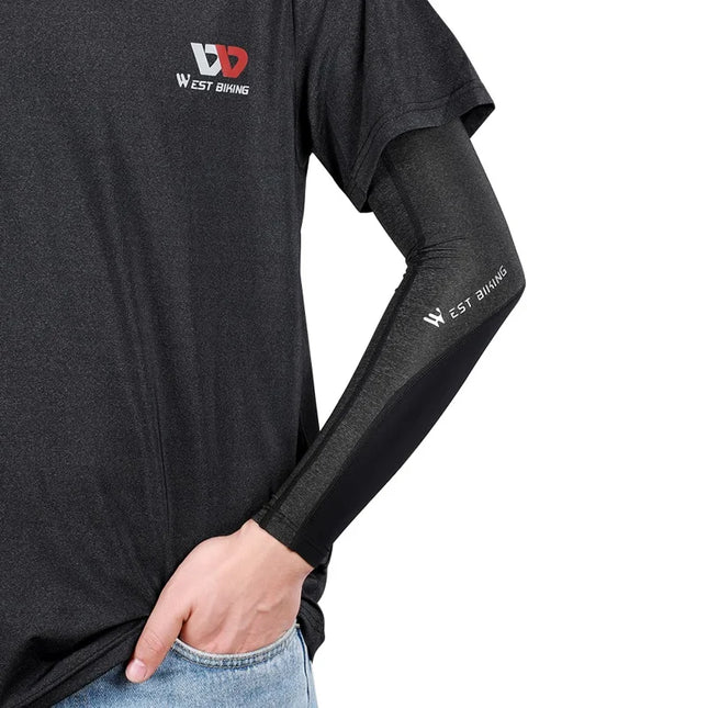 220Manchons été anti-UV WEST BIKING en soie glacée, unisexe, protection solaire
