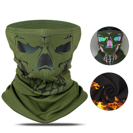 867Cachecou Reflective Neck Warmer Fleece Windbreaker Balaclava Green