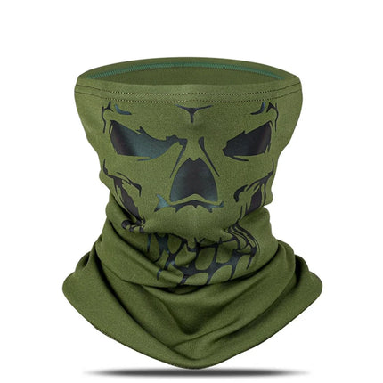 867Cachecou Reflective Neck Warmer Fleece Windbreaker Balaclava Green