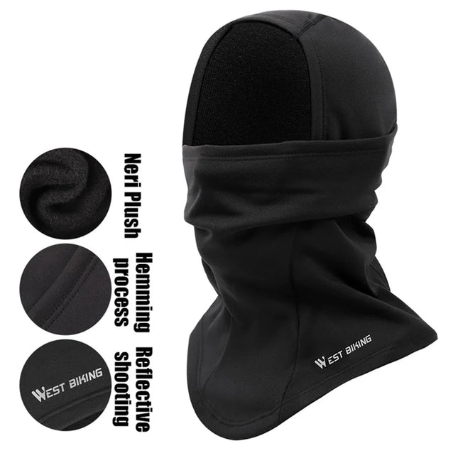 1252Couvrecou Polaire Randonnée Skateboard Coupe Vent Balaclava Noir