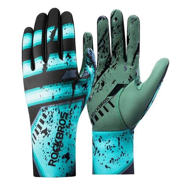 1638 Pair of warm thermal full-finger winter cycling gloves