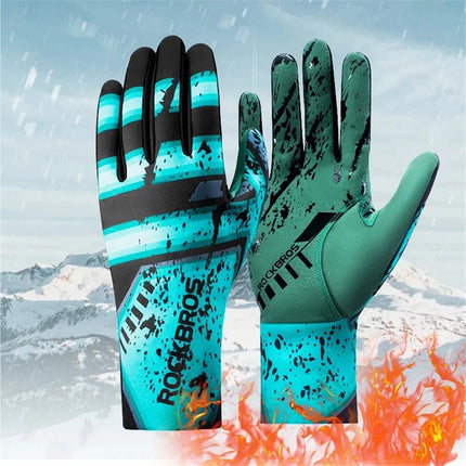 1185Paire de gants de vélo d&amp;#39;hiver plein doigt thermiques chauds