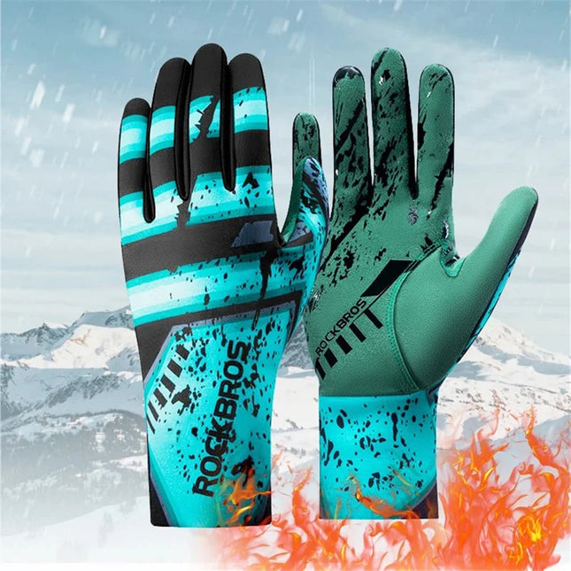1185Paire de gants de vélo d&amp;#39;hiver plein doigt thermiques chauds