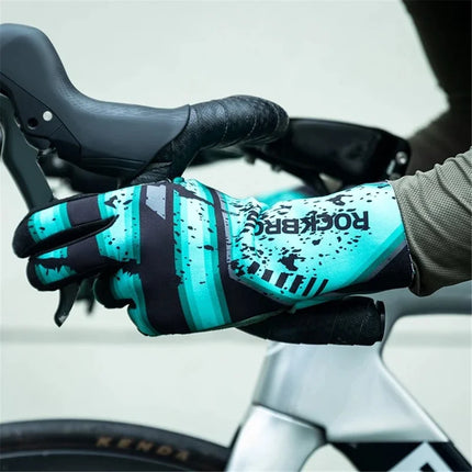 1638 Paio di guanti da ciclismo invernali a dita intere termici caldi