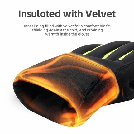 2384Par de Guantes de Ciclismo de Dedos Completos Táctiles Calientes