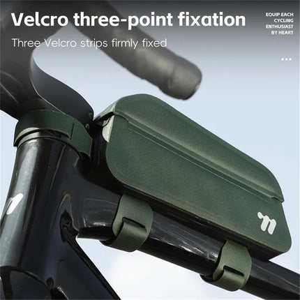 579Sacoche de tube supérieur de vélo à rabat magnétique - Vert olive