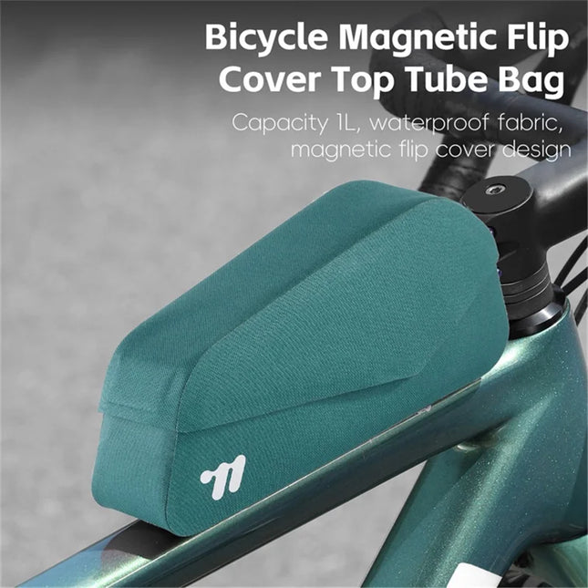 595 Magnetic flap upper tube bike bag - Blue