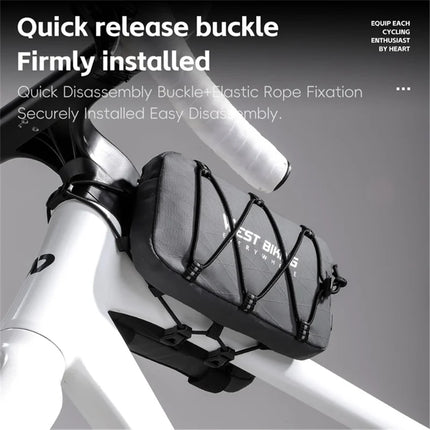 555Sacoche de tube supérieur de vélo  installation suspendue  - Gris