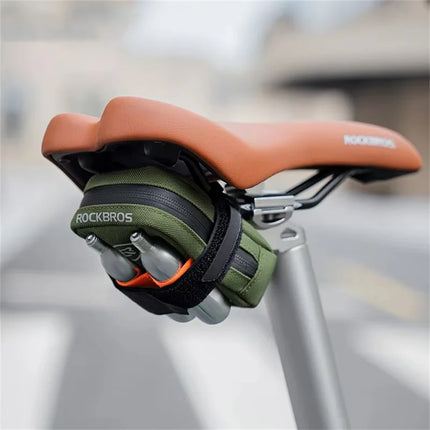 1607 Bicycle saddle bag, lightweight 0.35L multifunctional bike bag - Army green