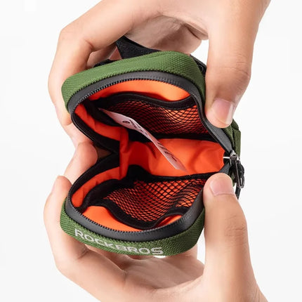 1607 Bicycle saddle bag, lightweight 0.35L multifunctional bike bag - Army green