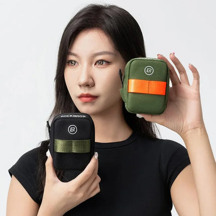 1607 Bicycle saddle bag, lightweight 0.35L multifunctional bike bag - Army green