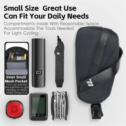 1822Borsa da sella per bicicletta 0,8L in poliestere - Nero