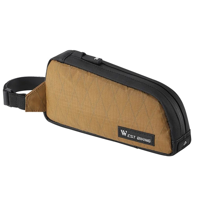 1203Sacoche de cadre de vélo  en nylon  - Marron