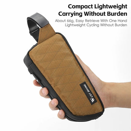 1203Sacoche de cadre de vélo  en nylon  - Marron