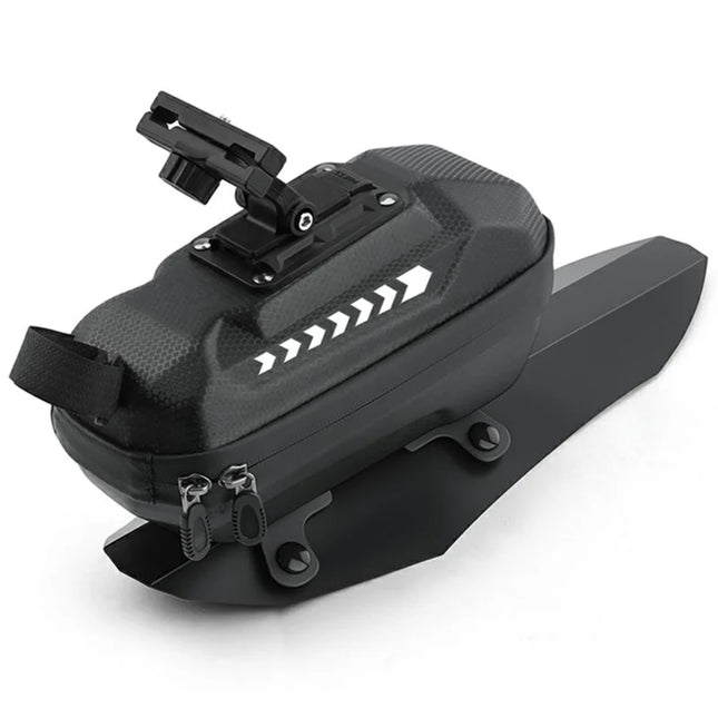 Waterproof PU leather saddle bag with removable mudguard